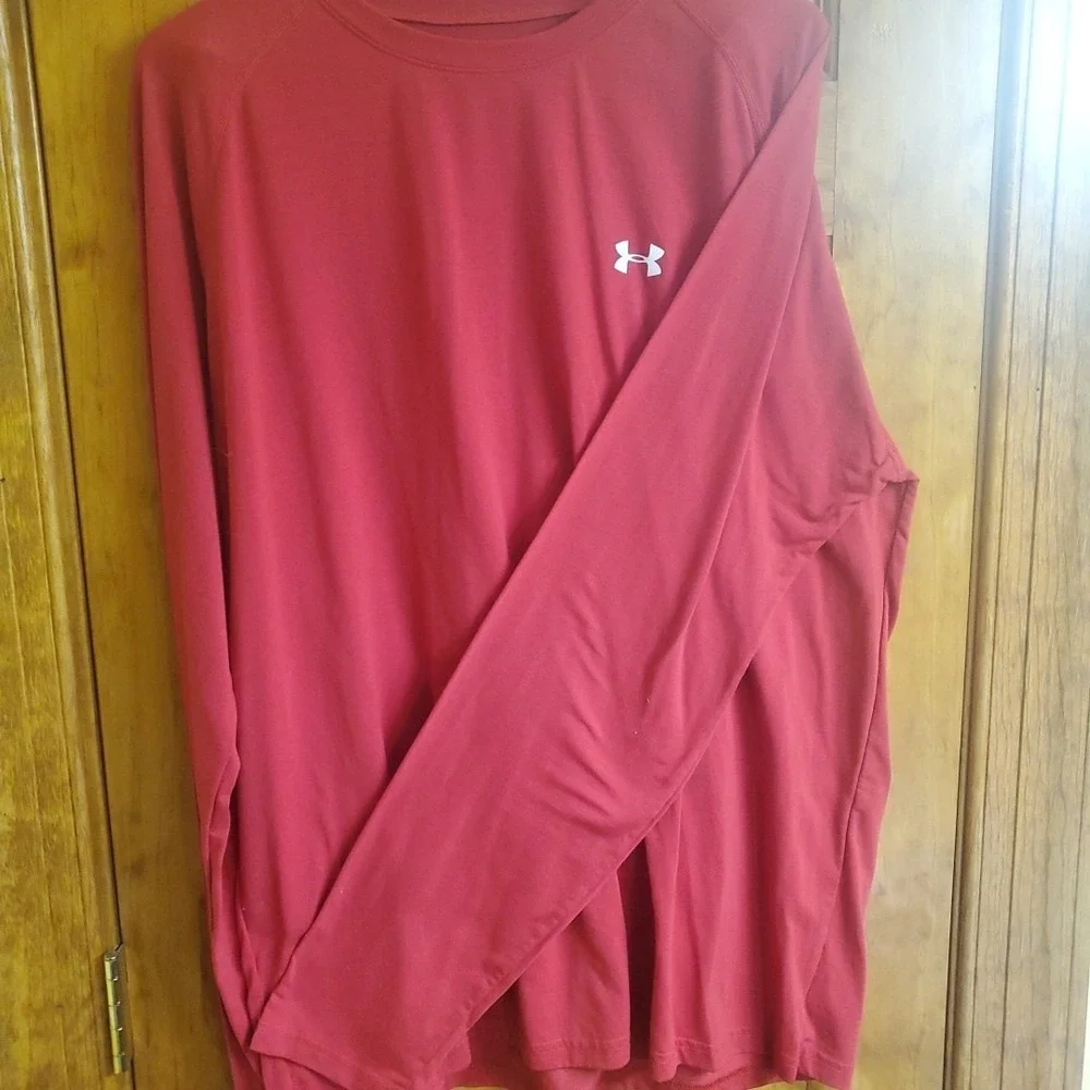Under Armour Unisex Adult Baselayer Polyester And Spandex Red Sz XL